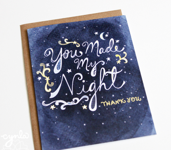 You Made My NIght Thank you card by cynla