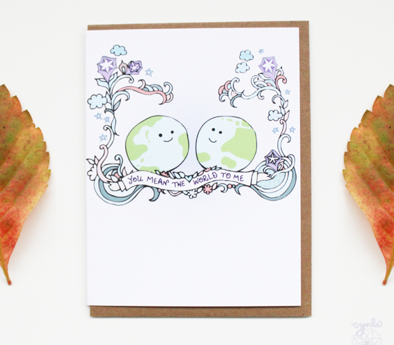 You mean the world to me greeting card by cynla