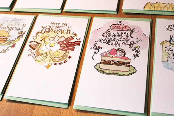 brunch and dessert flat card by Cindy LaColla